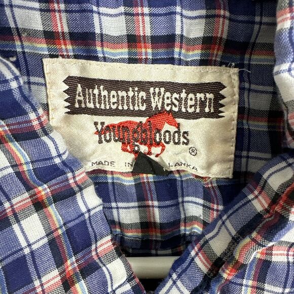 Authentic Western Youngbloods Button Front Cowboy Shirt Pearl Snaps Mens Size L - Picture 3 of 10